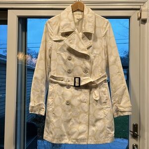 Merona Rain / Trench Coat Polka Dot Lightweight Women’s Sz Med 6 EUC Easter